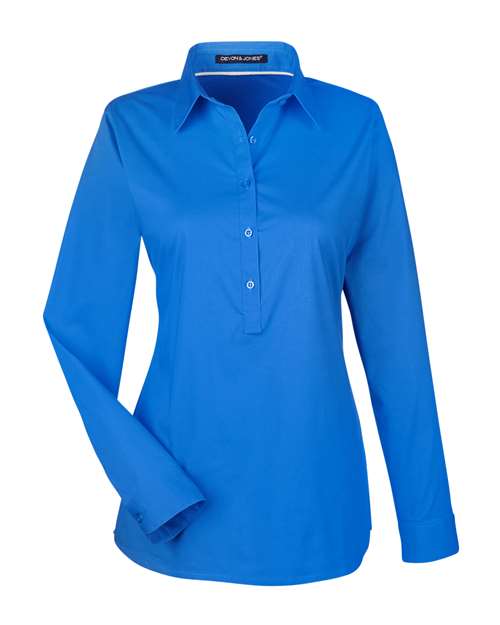 Women's Perfect Fit Half-Placket Tunic Dress Shirt