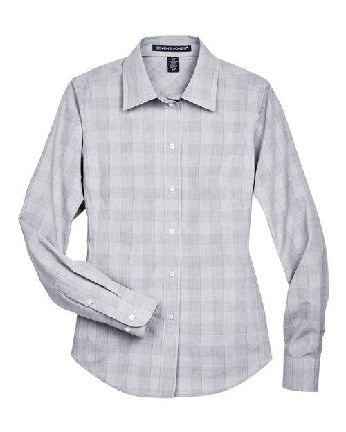 Women's Crown Collection Glen Plaid Woven Dress Shirt