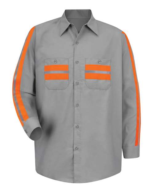 Men's Industrial Enhanced-Visibility Long Sleeve Work Shirt