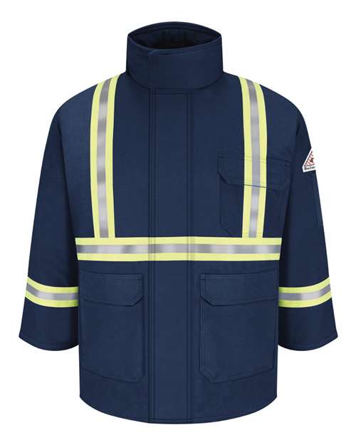 Men's Long Deluxe Parka With Reflective Trim - EXCEL FR ComforTouch