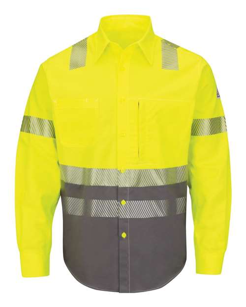 Men's Tall Hi-Visibility Color Block Uniform Shirt - EXCEL FR ComforTouch - 7 oz