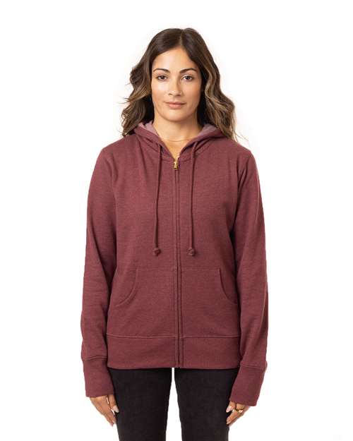 Women's Heathered Full-Zip Hooded Sweatshirt