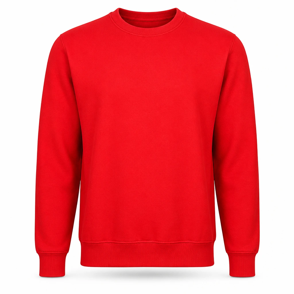 The Reserve Collection 103 Adult Crewneck Sweatshirt (D) Red front view for custom printing