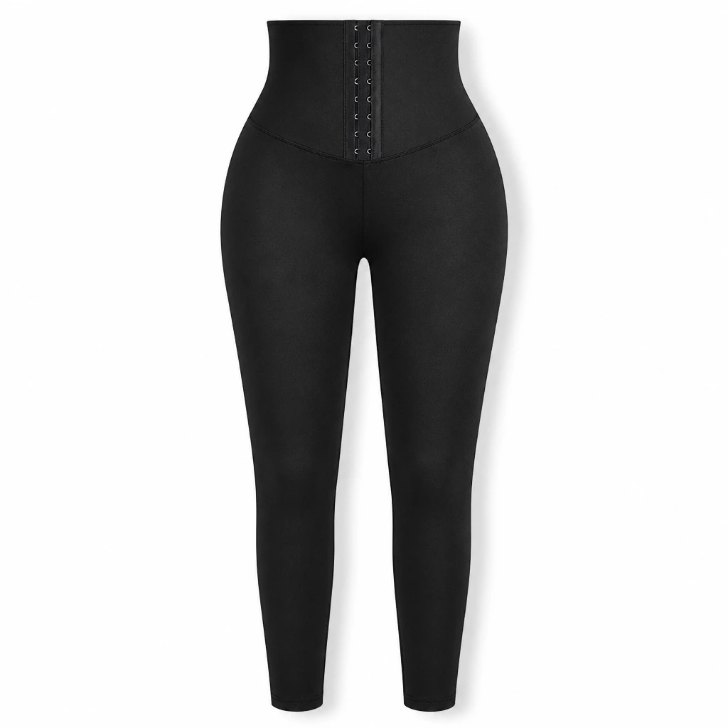The Reserve Collection BH4201 A2Z High Waist Sports Leggings Black front view for custom printing