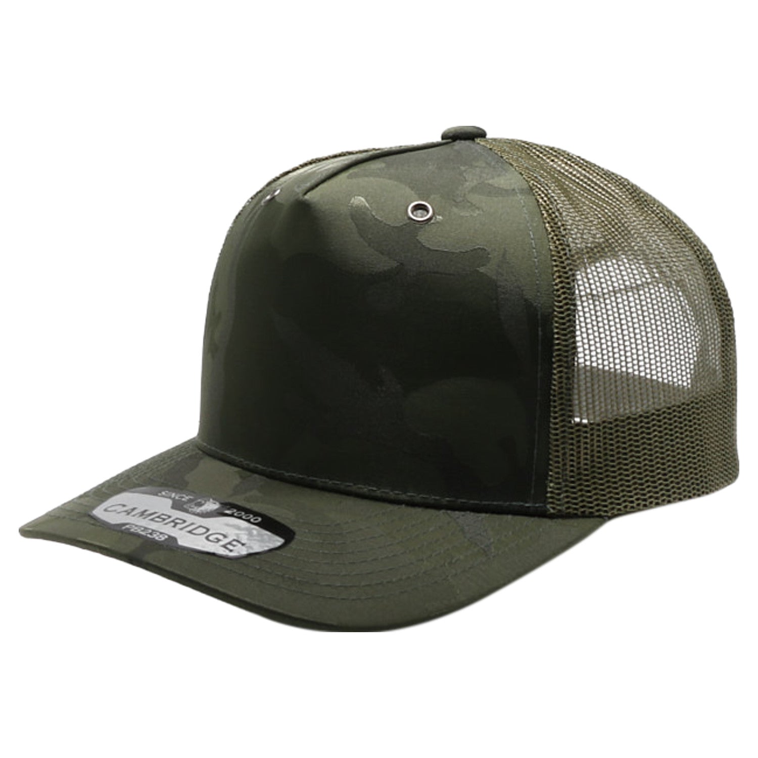 5 Panel Shiny Camo Trucker