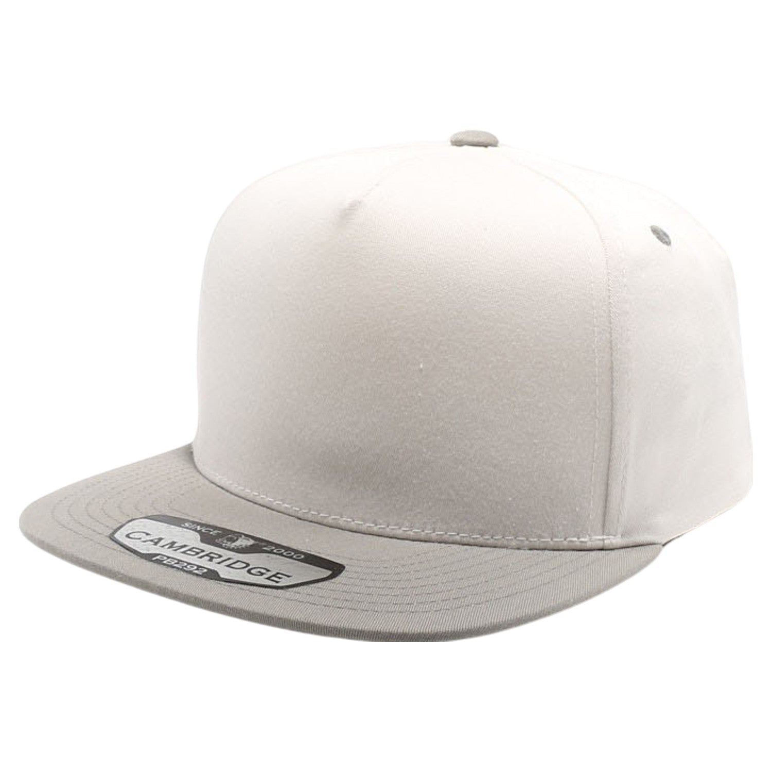5 Panel Cream Two-Tone Flat Bill Snapback